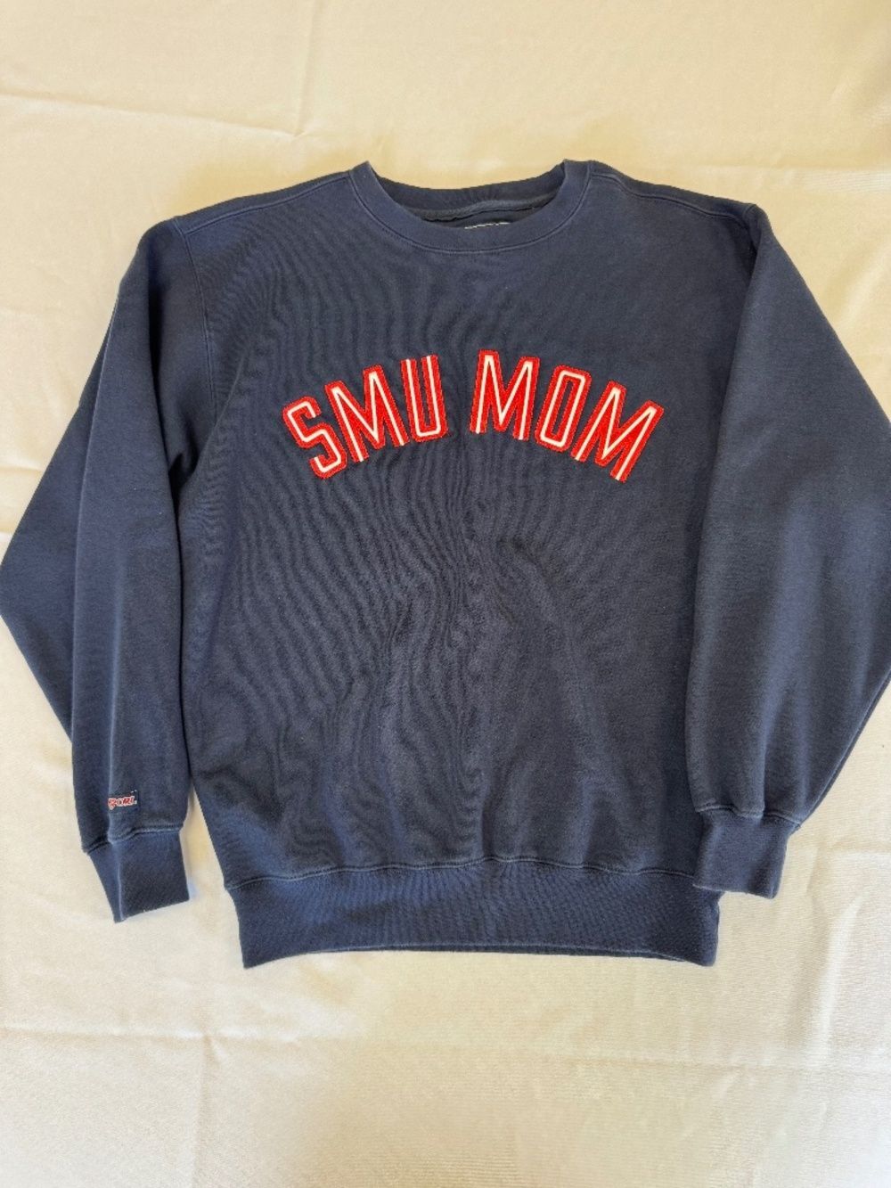 Jansport Vintage SMU Mom Sweatshirt Navy Red White Size S